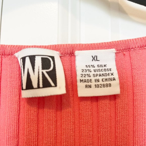 WR SWEATER (CANTALOUPE COLOR) WITH METAL ACCENTS SIZE L  Bust 36"  EUC - Picture 7 of 7